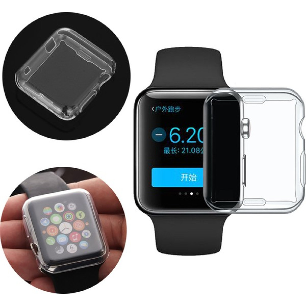 Furenfa Apple Watch 1 2 3 4 5 6 Se Serisi ( 42MM ) 360 Tam Koruma Şeffaf Silikon Kılıf Giyilebilir Teknoloji Aksesuarları Fiyatı