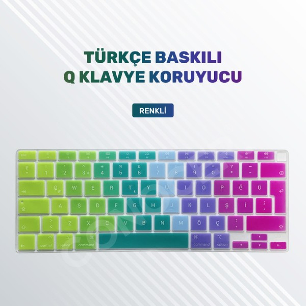 Furenfa Macbook Air 2020 13 Inc M1 A2337 / A2179 Uyumlu Türkçe Q Klavye Slim Şeffaf Klavye Koruyucu Kılıf - Renkli Tablet Pc Aksesuarları Fiyatı