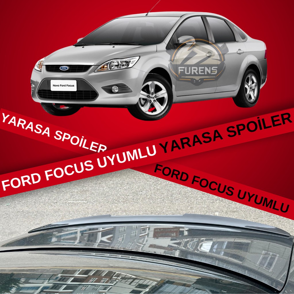 Furens Ford Focus 2-2,5 Bagaj Üstü Slim Yarasa Spoiler Piano Black Parlak Siyah - 1 Diğer Fiyatı