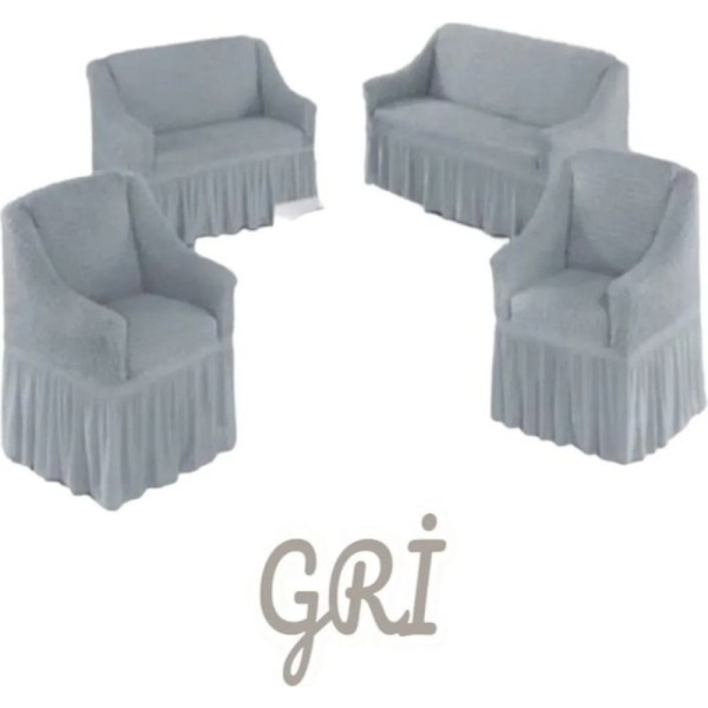 Furkan Ticaret Bürümcük Koltuk 3211 Kanepe Çekyat Örtüsü Koltuk Kılıfı BIR3LÜ-BIR 2li- Iki Tekli - 180 x 230 cm - Gri Koltuk & Kanepe Örtüsü Fiyatı