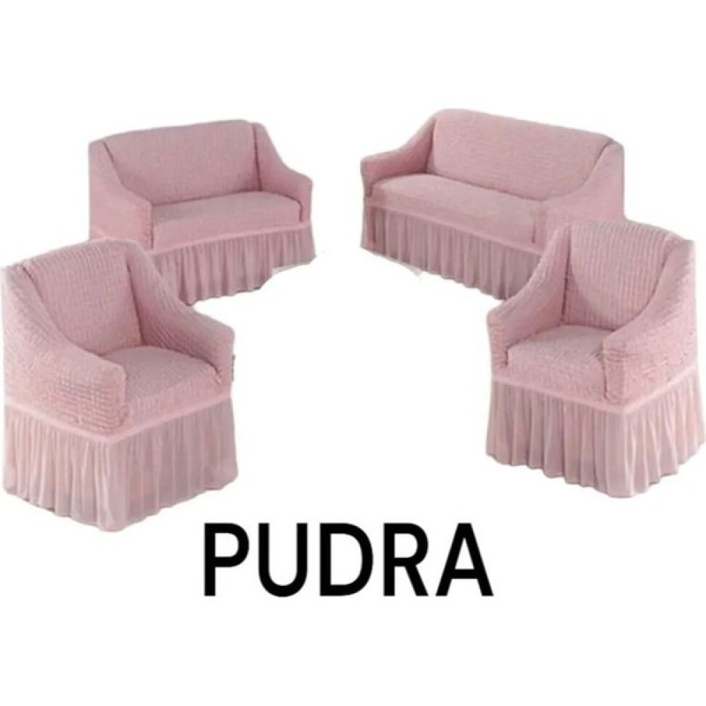 Furkan Ticaret Bürümcük Koltuk 3211 Kanepe Çekyat Örtüsü Koltuk Kılıfı BIR3LÜ-BIR 2li- Iki Tekli - 180 x 230 cm - Pudra Koltuk & Kanepe Örtüsü Fiyatı