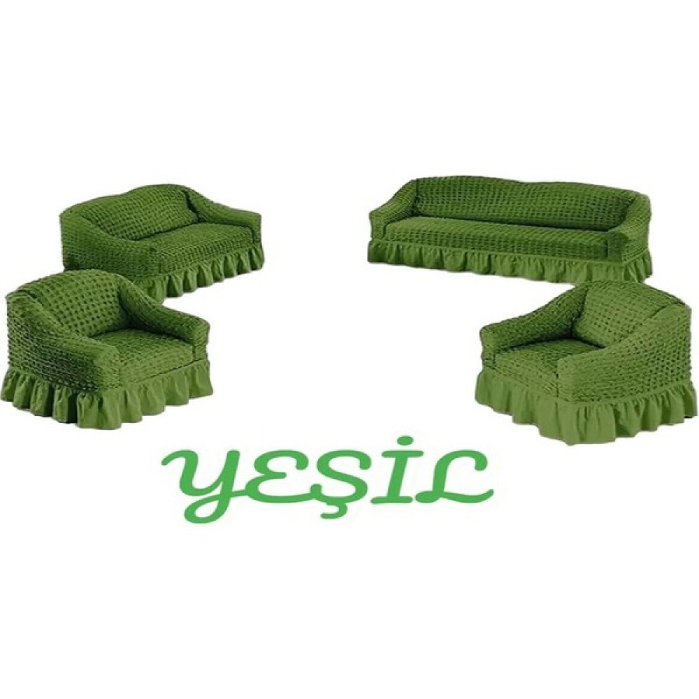 Furkan Ticaret Bürümcük Koltuk 3211 Kanepe Çekyat Örtüsü Koltuk Kılıfı BIR3LÜ-BIR 2li- Iki Tekli - 180 x 230 cm - Yeşil Koltuk & Kanepe Örtüsü Fiyatı