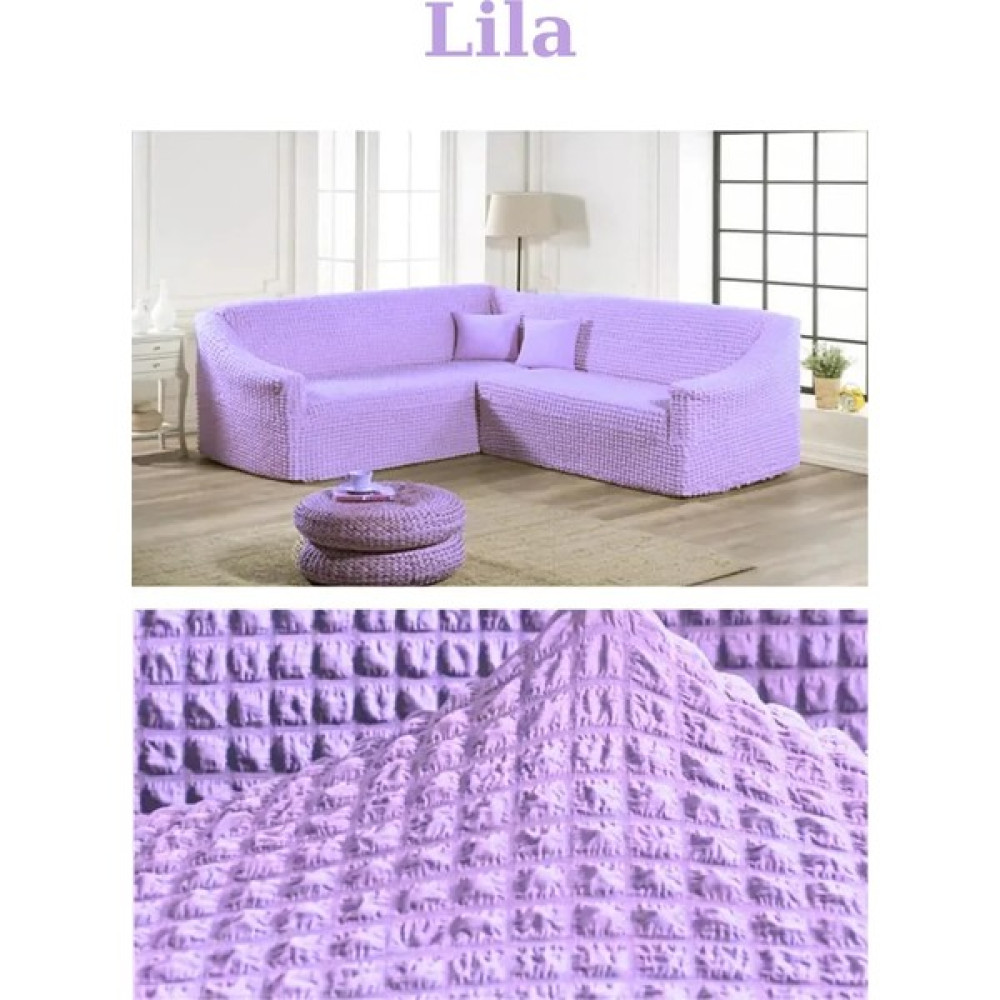 Furkan Ticaret Bürümcük Kumaş, Eteksiz L Köşe Koltuk Örtüsü 1 Adet Esnek, Lastikli, Süngerli L Koltuk Kılıfı - Lila - 180 x 230 cm Koltuk & Kanepe Örtüsü Fiyatı
