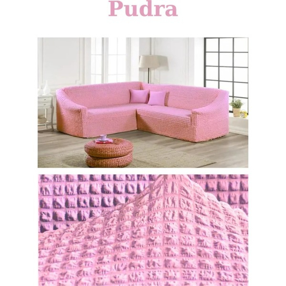 Furkan Ticaret Bürümcük Kumaş, Eteksiz L Köşe Koltuk Örtüsü 1 Adet Esnek, Lastikli, Süngerli L Koltuk Kılıfı - Pudra - 180 x 230 cm Koltuk & Kanepe Örtüsü Fiyatı