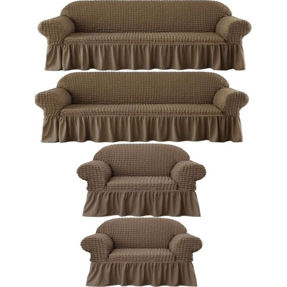 Furkan Ticaret Bürümcük Lastikli Kanepe Örtüsü Likralı Koltuk Örtüsü Iki 3lü Iki Tekli Çekyat Örtüsü - 180 x 230 cm - Açık Kahverengi Koltuk & Kanepe Örtüsü Fiyatı