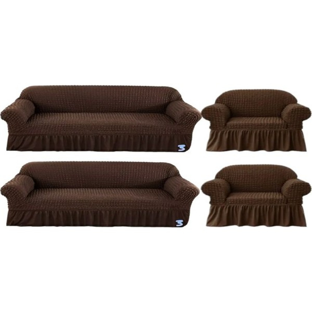 Furkan Ticaret Bürümcük Lastikli Kanepe Örtüsü Likralı Koltuk Örtüsü Iki 3lü Iki Tekli Çekyat Örtüsü - 180 x 230 cm - Koyu Kahve Koltuk & Kanepe Örtüsü Fiyatı