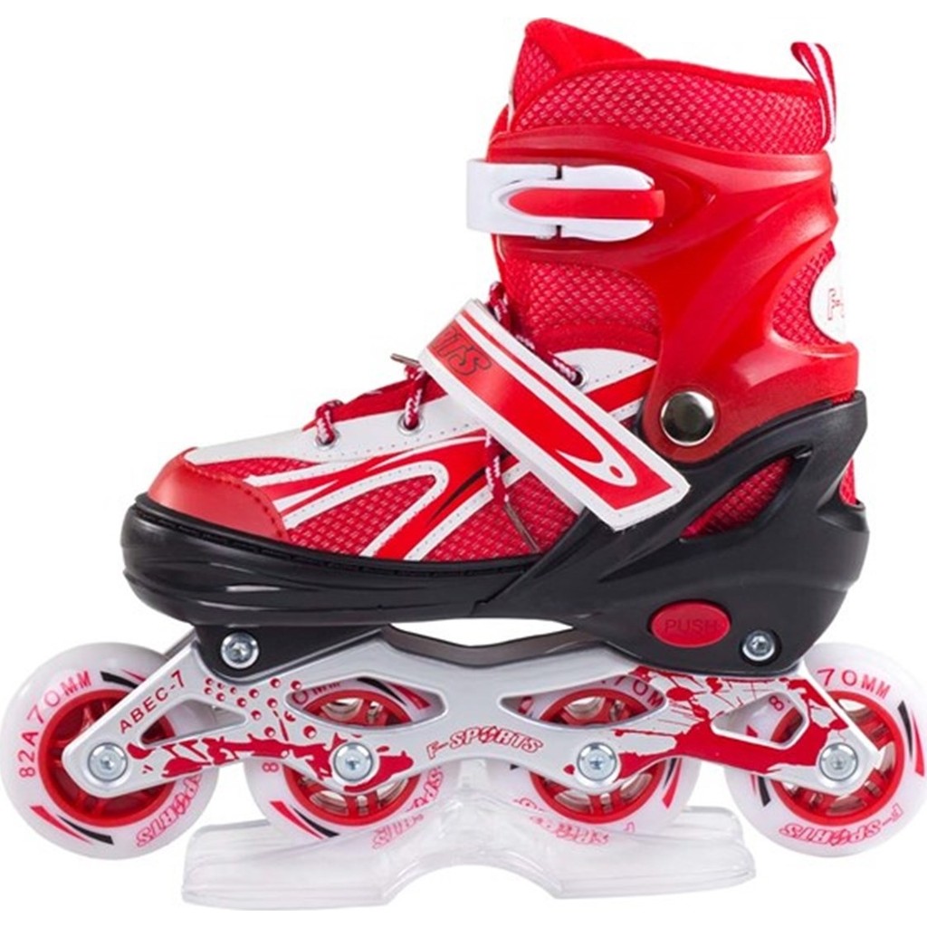 Furkan Toys F-Sports Kırmızı Ayarlabilir 2+2 Işıklı Metal Alıştırma Pateni Çanta Paten Fiyatı