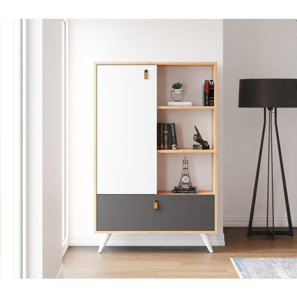 Furmet Modüler Mobilya Pera Çekmece & Kapaklı Kitaplık Kitaplık Fiyatı