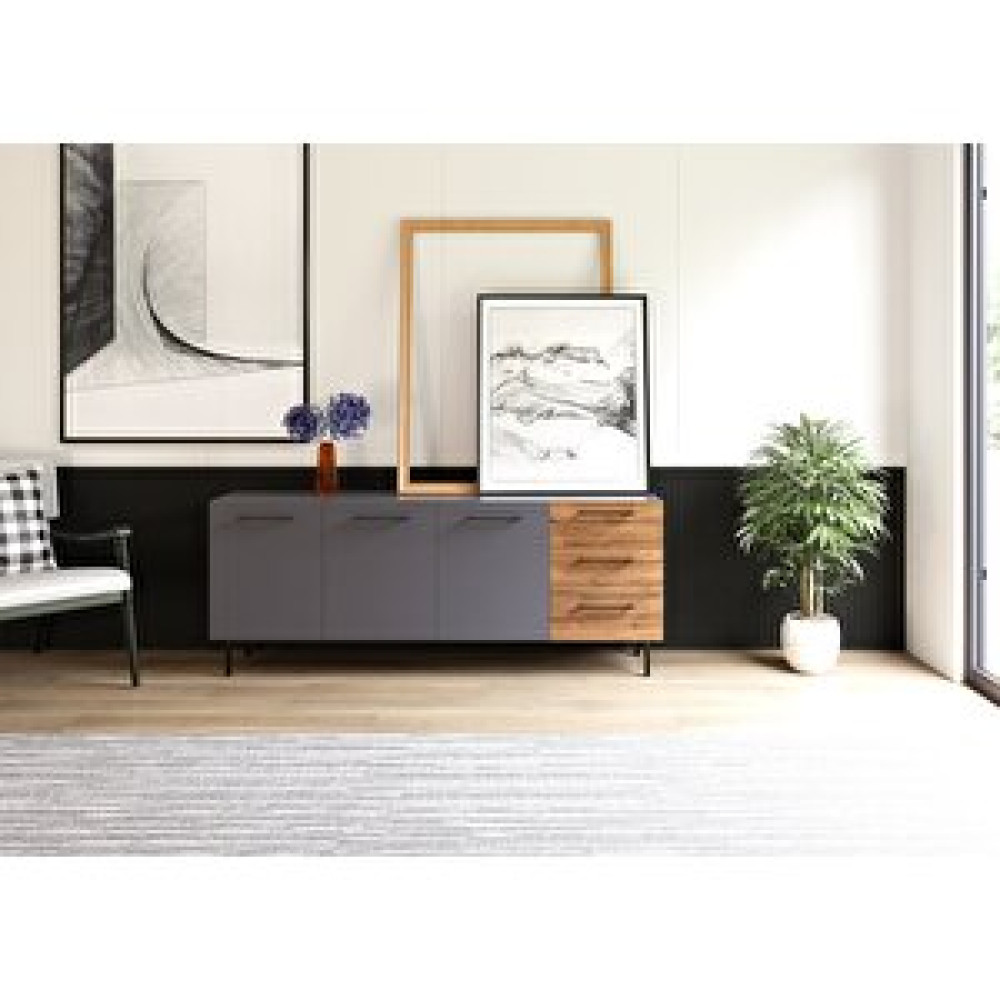 Furmet Modüler Volga 3 Çekmeceli̇ 3 Kapakli Konsol Konsol Mobilya Fiyatı