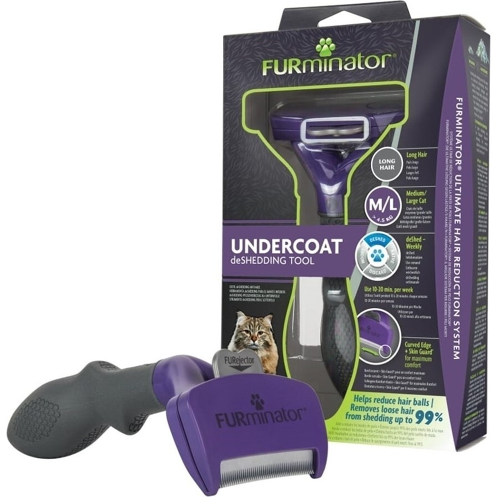 ‎Furminator Furminator Uzun Tüylü Kedi Tarağı M/L Premium Kalite ile Hassas Cilt Uyumlu 99% Tüy Azaltma Evcil Hayvan Ürünleri Fiyatı