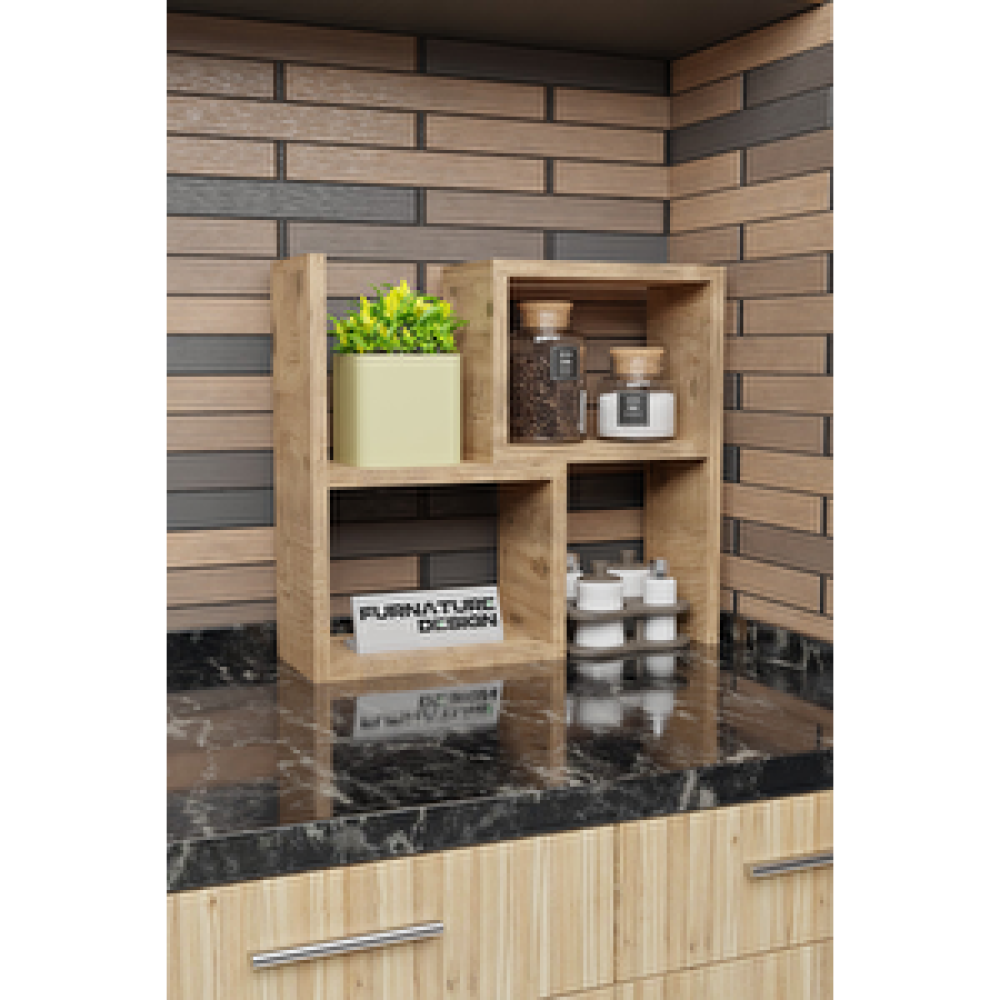 Furnature Design Tezgah Üstü Genişlik Ayarlı Modüler Puzzle Baharatlık Rafı Atlantik Çam Eşya Saklama / Düzenleme Fiyatı