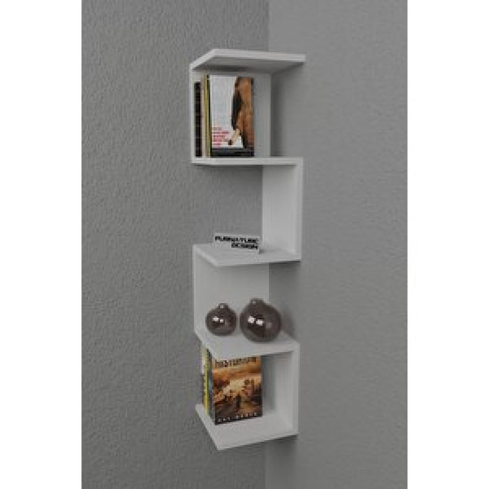 Furnature Design Zigzag Köşe Raf Kitaplık Duvar Rafı Beyaz Kitaplık Fiyatı