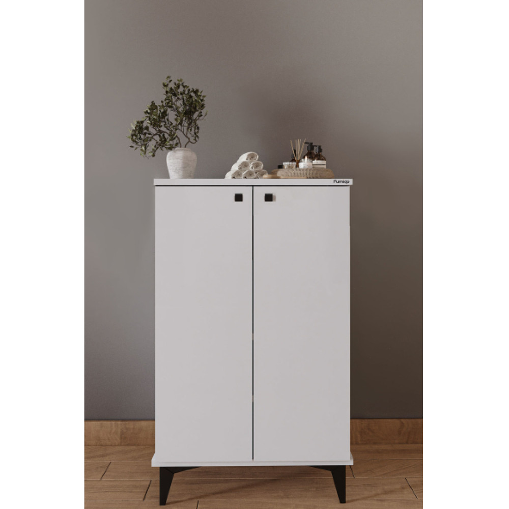 Furniqo Cd-1 Çok Amaçlı Dolap, Kiler Dolabı, Banyo Dolabı, Mutfak Dolabı, 2 Kapaklı Beyaz Dolap Mobilya & Dekorasyon Fiyatı