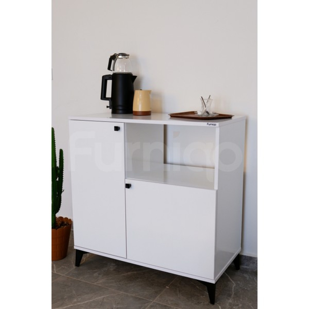 Furniqo Kk-1 Mutfak Standı, Kahve Köşesi, Mikrodalga Fırın Dolabı, Erzak Dolabı, Mutfak Bangosu - Beyaz Mutfak Dolabı / Mobilyası Fiyatı