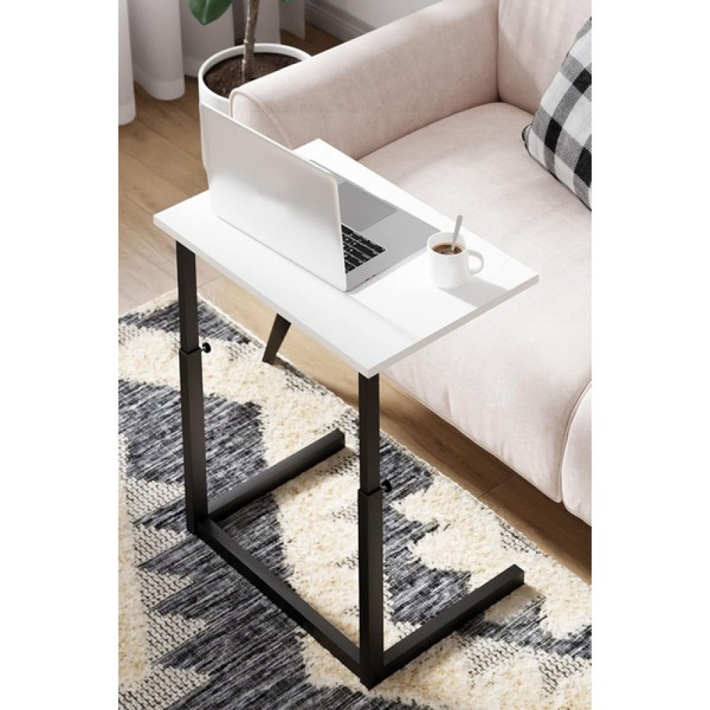 Furniqo Ls-1 Yükseklik Ayarlanabilir Yan Sehpa, Laptop Sehpası, Atlantik Çam - Laptop Sehpası - Beyaz Çalışma Masası Fiyatı