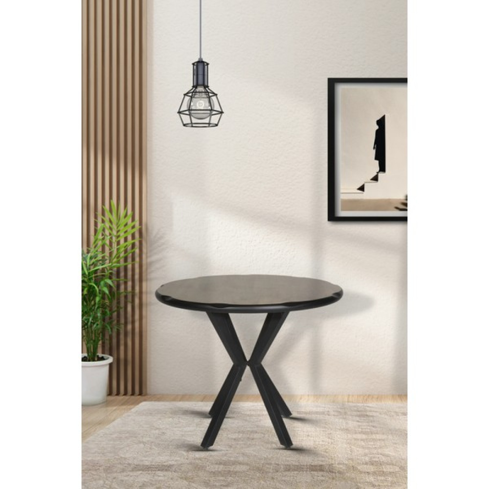 Furnira Mobilya Girne Yemek Masası Yuvarlak 90CM Mdf - Ceviz Yemek & Mutfak Masası Fiyatı