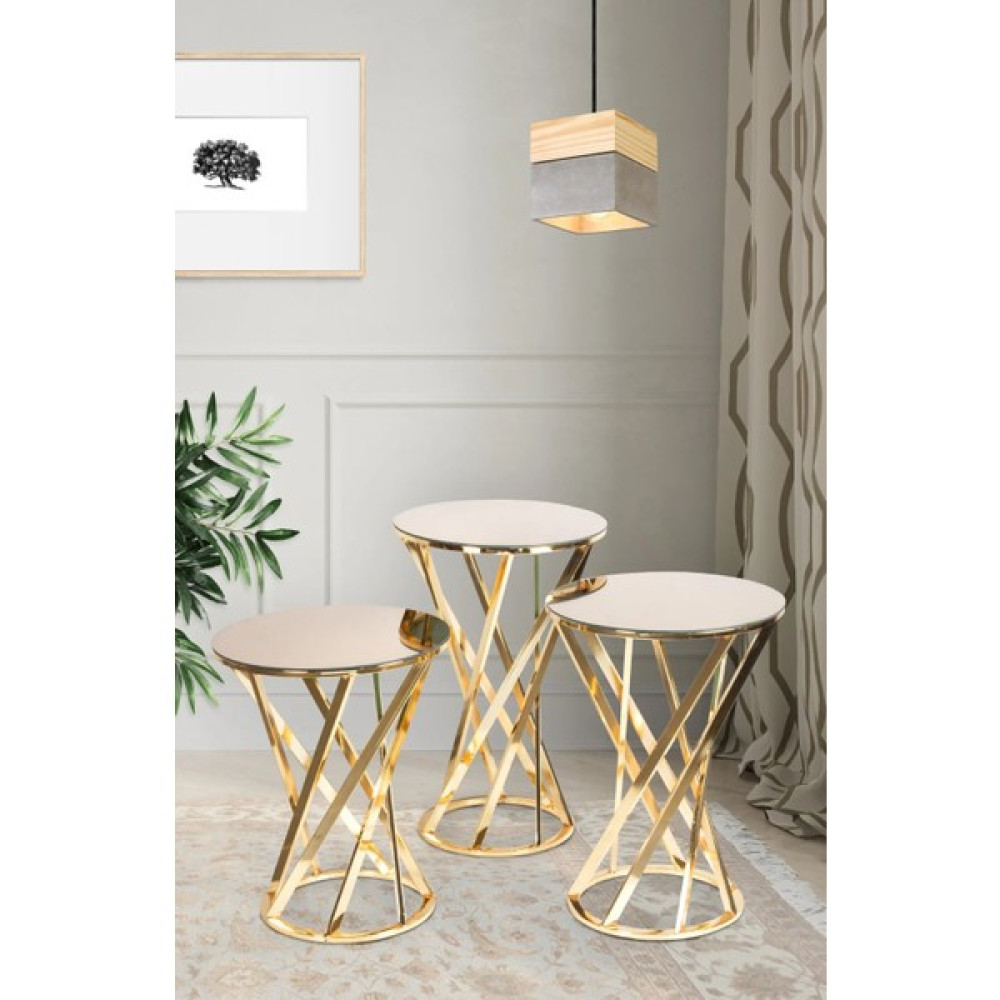 Furnira Mobilya Moscow Orta Sehpa Yuvarlak Gold 80 cm Zigon Sehpa Fiyatı