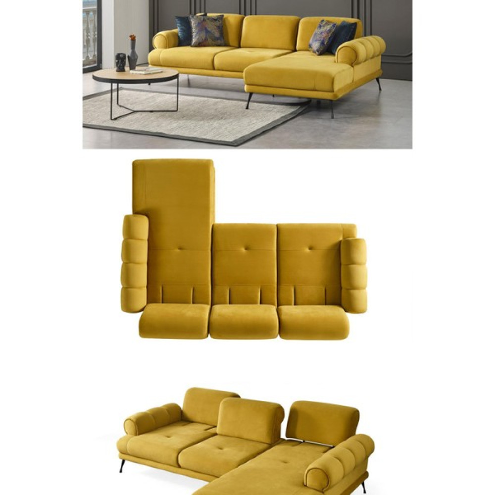 Furnlife Mobilya Fi Köşe Koltuk Takımı 240X190 cm - Hardal Koltuk Fiyatı