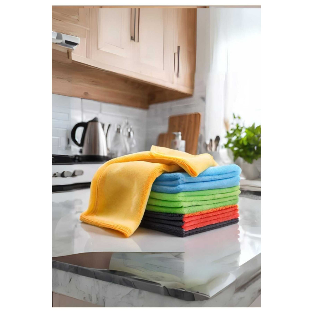 furny 12 Adet Mikrofiber Süper Emici Mikrofiber Kurulama Bezi Cam Bezi Mutfak Bezi Temizlik Bezi Renkli Temizlik Malzemeleri Fiyatı