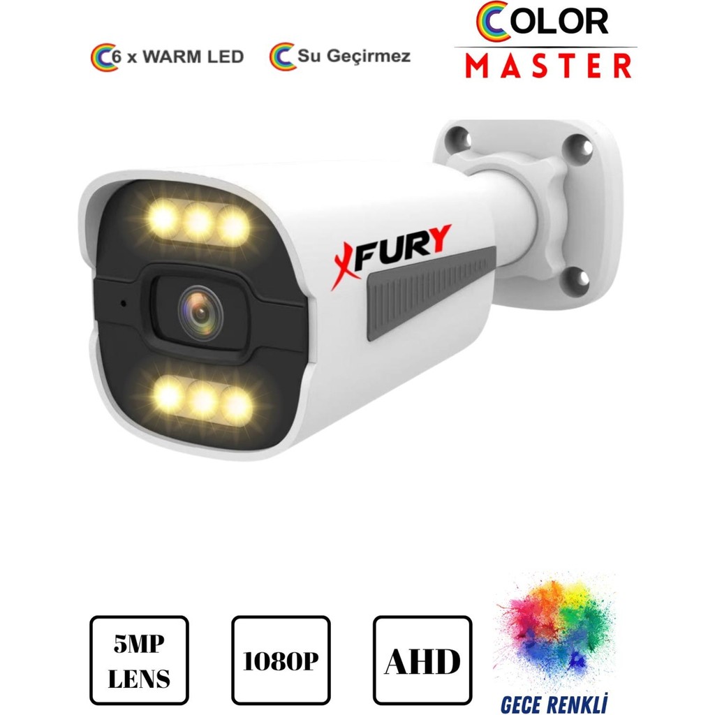 FURY 5MP Lens 1080P Suya Dayanıklı Güvenlik Kamerası 6 x Ultra LED Gece Görüşü Özelliği Güvenlik Kameraları Fiyatı