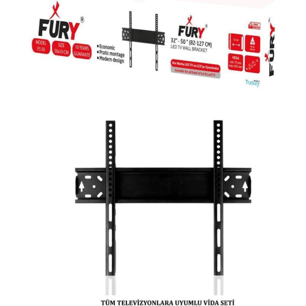 Fury LCD LED Televizyon Duvar Asma Aparatı 32- 50"ınch TV Aksesuarları Fiyatı