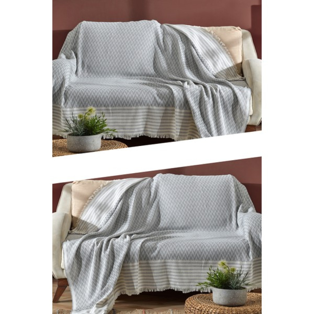 Fushia Trio İkili Set Kızılcabölük Dokuma Koltuk Örtüsü Seti 170X210CM - Açık Gri - 170 x 210 cm Koltuk & Kanepe Örtüsü Fiyatı