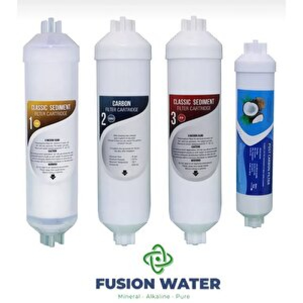 Fusion Kapalı Kasa Su Arıtma Cihazlarına Uyumlu 4'lü Filtre Seti / Inline Filtre Seti Su Arıtma Cihazı Fiyatı