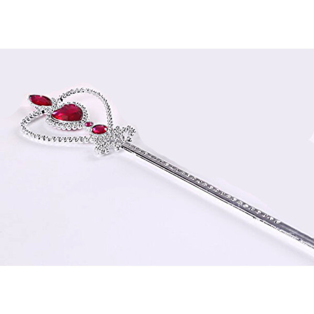 Fuşya Renk Kalp Işlemeli Taşlı Karlar Ülkesi Anna Elsa Asası 32 cm - 11 Yaş - Renkli Oyuncak Fiyatı