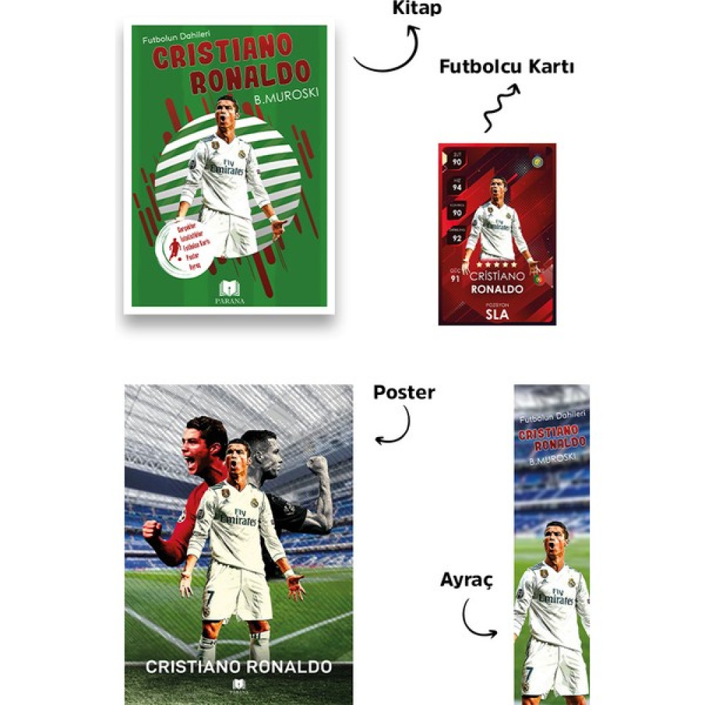 Futbolun Dahileri Cristiano Ronaldo - B. Muroski + Futbolcu Kartı - Poster - Ayraç Sağlık, Spor ve Diyet Fiyatı