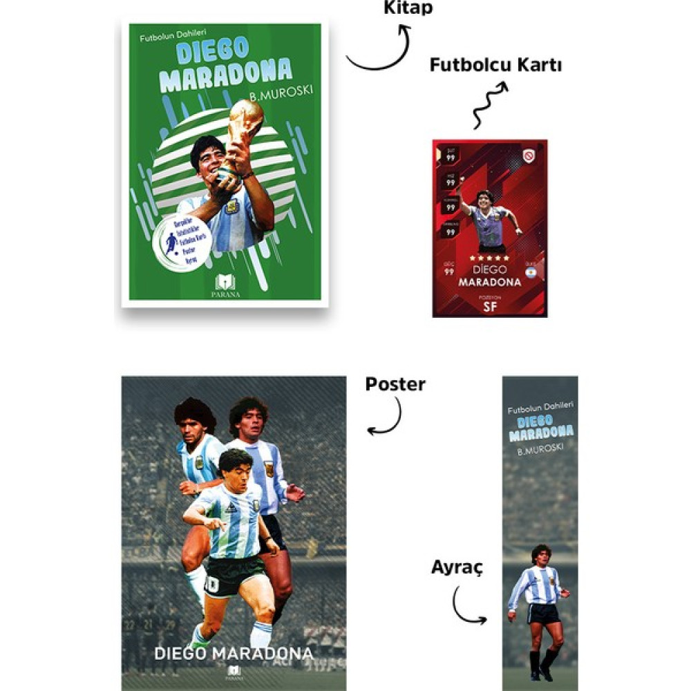 Futbolun Dahileri Diego Maradona - B. Muroski + Futbolcu Kartı - Poster - Ayraç Sağlık, Spor ve Diyet Fiyatı