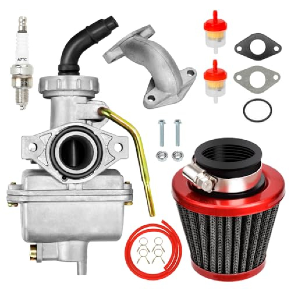 FVRITO PZ20 Carburetor Kit for Tao tao Coolster 125cc 110cc 90cc 70cc 50cc Kazuma Baja Chinese ATV Quad 4 Wheeler SunL NST Roketa Loncin Lifan XR80 CRF70 4 Stroke Go Kart Pit Dirt Bike Parts