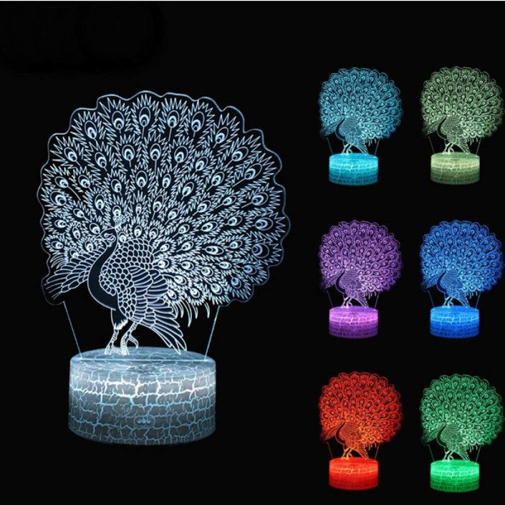 Fybang 16 Renk Değişen Gece Lambası 3D Atmosfer Ampul Işık 3D Görsel Yanılsama LED Lamba Çocuklar Için Oyuncak Noel Doğum Günü Hediyeleri (Tavuskuş... Gece Lambası Fiyatı