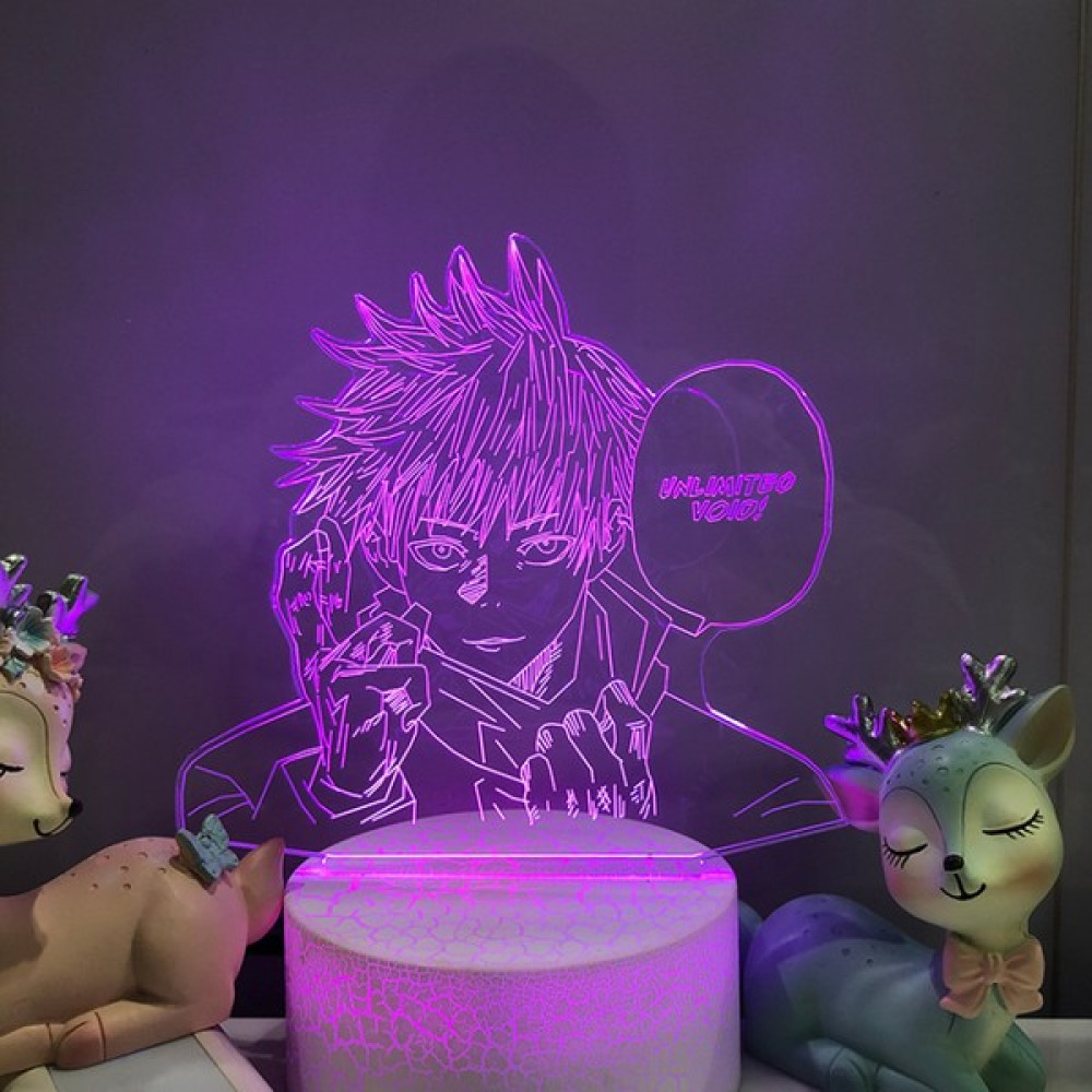 Fybang 3D Anime Illusion Lamba Uzaktan Kumanda 3D LED Gece Lambası Çocuk Yatak Odası Dekoratif Lamba --- Çatlak Koltuk (Yurt Dışından) - Beyaz Gece Lambası Fiyatı