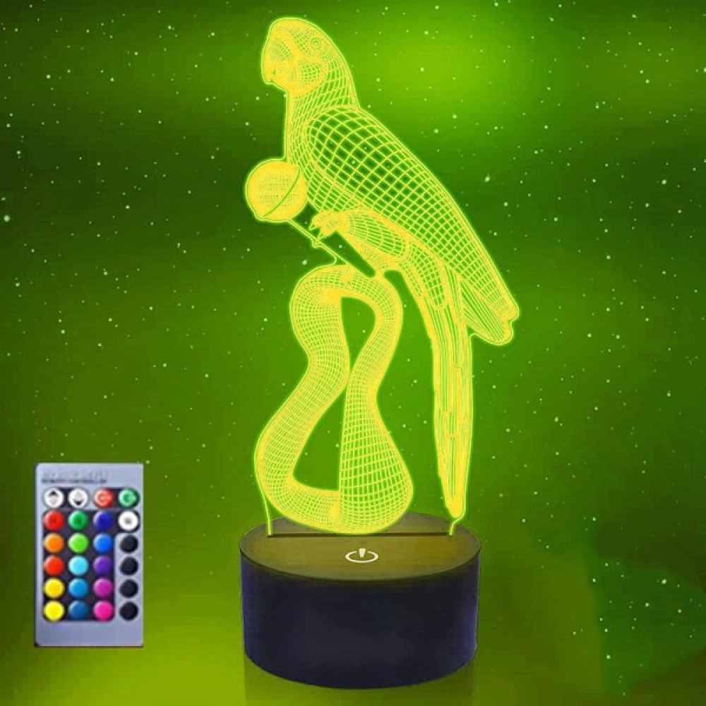 Fybang 3D Papağan Kuş Gece Işığı Lambası Illusion Gece Lambası 16 Renk Değiştirme Masa Masası Dekorasyon Lambaları Akrilik Düz Abs Tabanlı USB Kabl... Gece Lambası Fiyatı