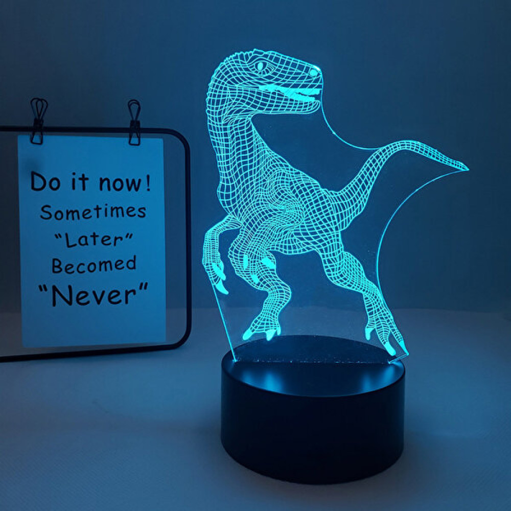 Fybang Dinozor Serisi Gece Lambası 16 Renk 3D LED Illusion Lamba Uzaktan Kumandalı Oyuncaklar Çocuk Ev Dekorasyon Işık - Dinozor F (Siyah Koltuk) (... Gece Lambası Fiyatı