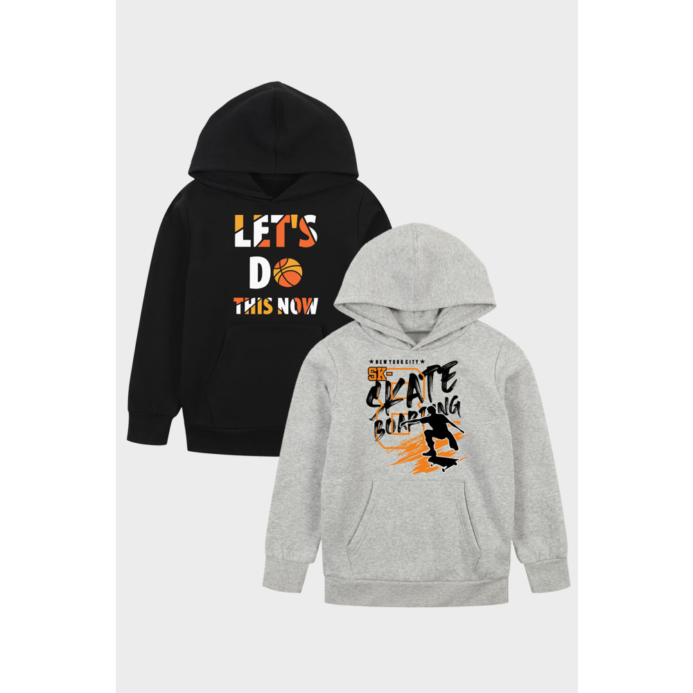 FYK KİDS 2li ERKEK ÇOCUK BASKILI CEPLİ SWEATSHİRT 12 Yaş Beden Bayan Sweatshirt Fiyatı
