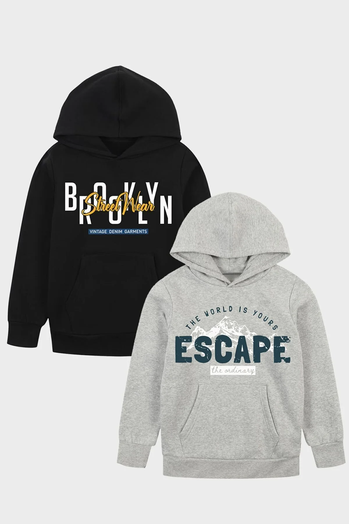 FYK KİDS 2li ERKEK ÇOCUK BASKILI CEPLİ SWEATSHİRT 7-10 Yaş Beden" Bayan Sweatshirt Fiyatı