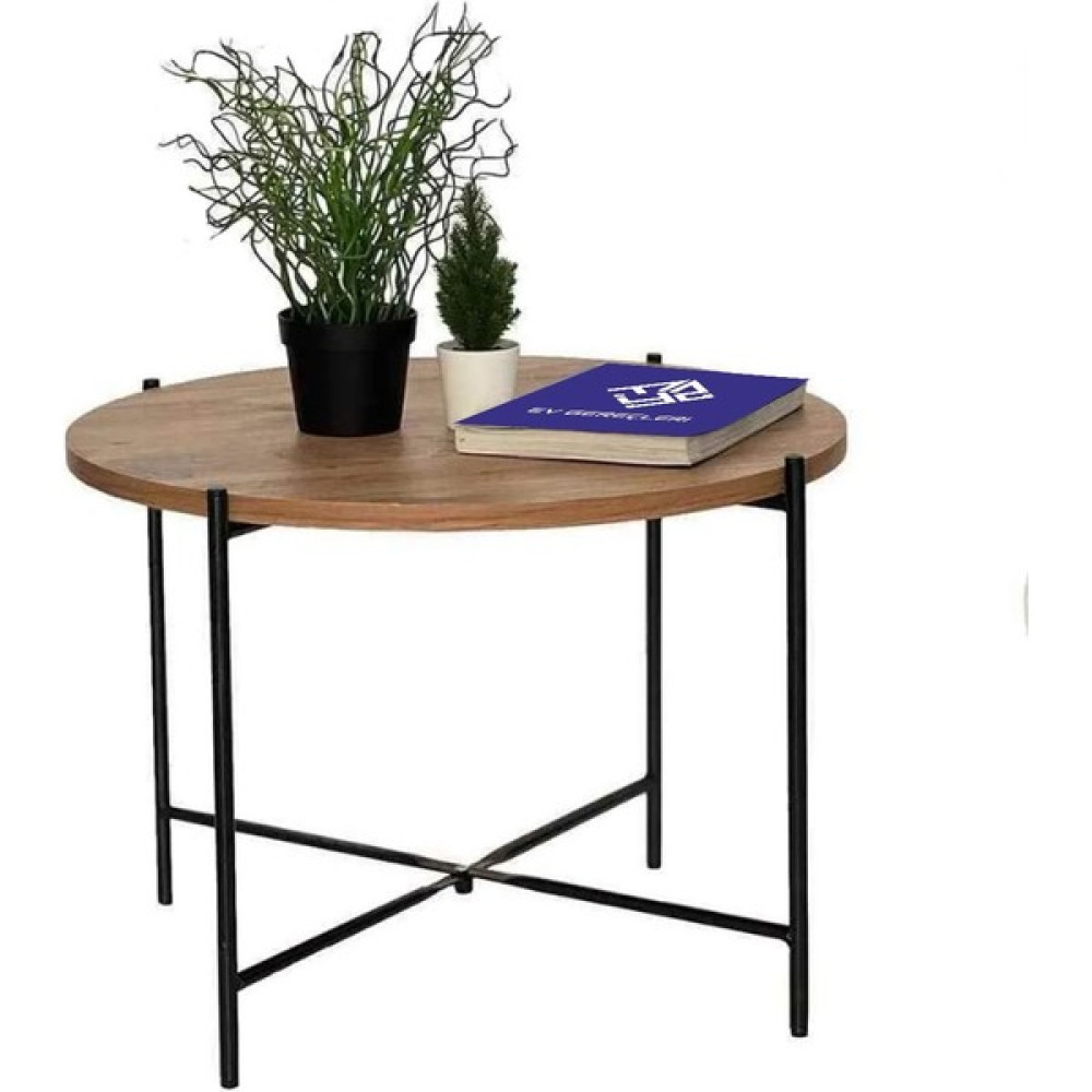 FYZ Ev Gereçleri Fyz Çap 60 cm Yükseklik 60 cm Yuvarlak Orta Zigon Sehpa Dekoratif Mobilya Orta Sehpa - ATLANTİK ÇAM Orta Sehpa Fiyatı