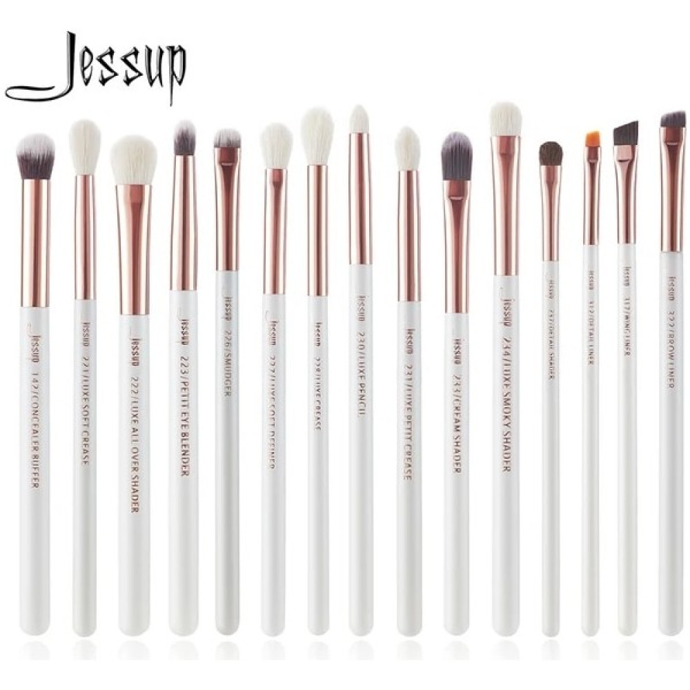 G4-T217-15PCS Jessup Profesyonel Makyaj Fırça Seti 15 Adet Makyaj Fırçası Inci Beyazı/gümüş Araçlar Seti Göz Kalemi Gölgelendirici Doğal Sentetik S... Makyaj Fırça ve Aksesuarları Fiyatı