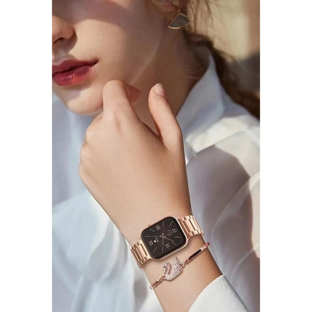 G9 Mini Rose Gold | 41 mm | 3 Kordon ve Bileklik Hediyeli | Akıllı Saat |apple Akıllı Saat | Iphone Akıllı Saat | Akıllı Saat Apple Kol Saatleri Fiyatı