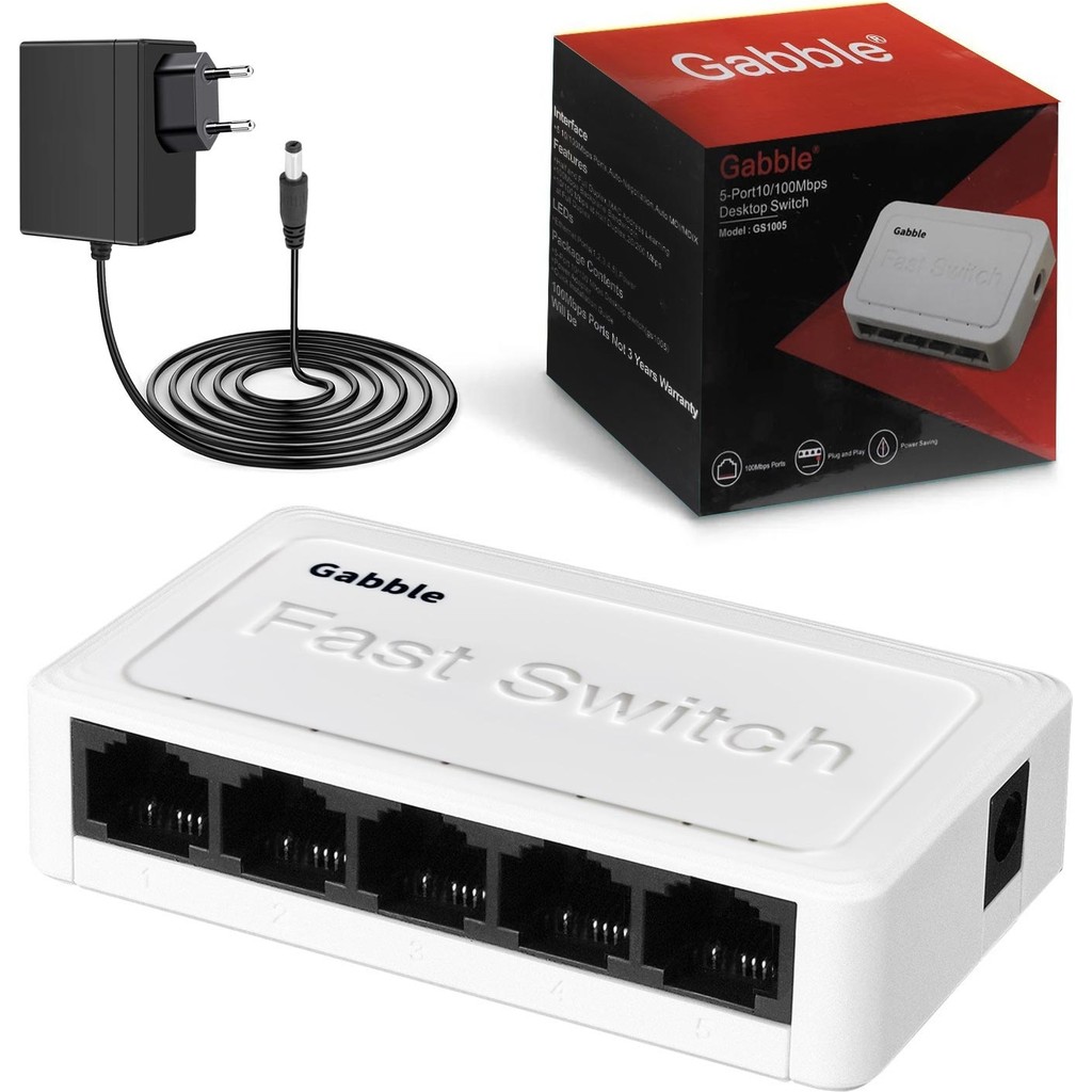 Gabble Ethernet Swıtch Hub 5 Port 10/100MBPS Gabble GAB-SWC05 Bluetooth Hoparlör Fiyatı