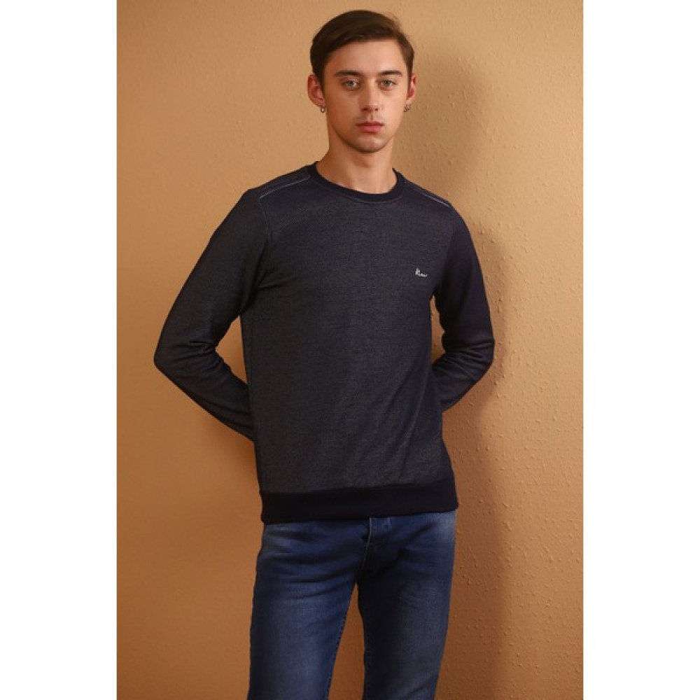 Gabria Lacivert Omuz Şeritli Bisiklet Yaka Sweat Erkek Sweatshirt Fiyatı