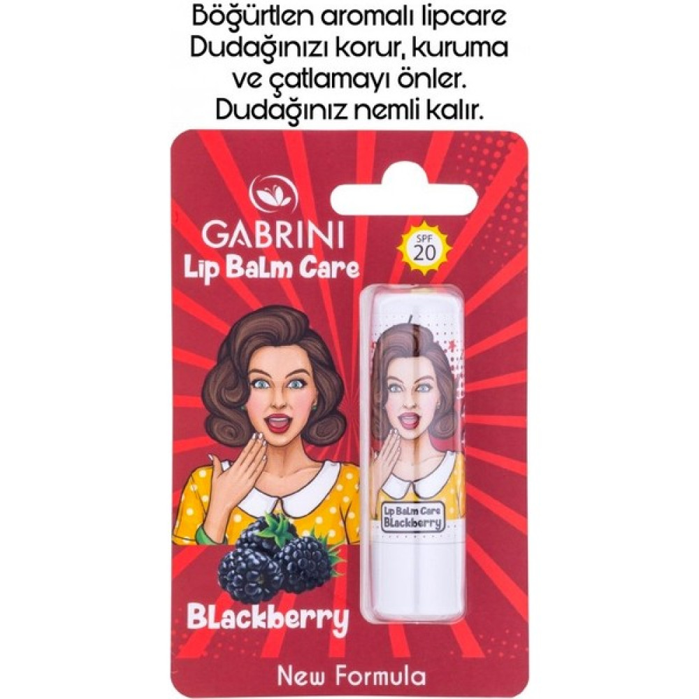 Gabrini Lip Balm Care Blackberry - Dudak Koruyucu ve Nemlendirici Böğürtlen Aromalı Dudak Bakımı / Koruyucu Fiyatı