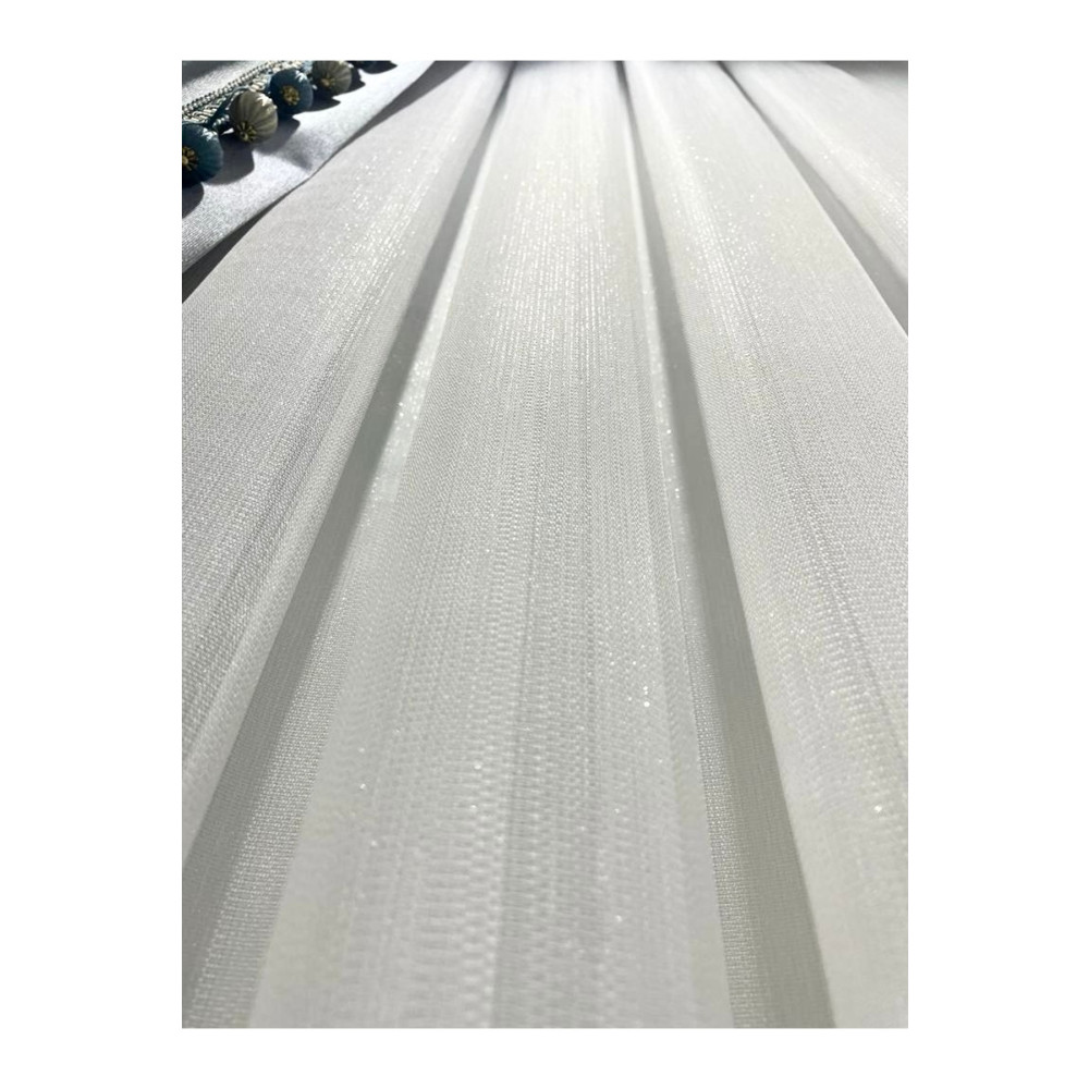 GACALLAR HOUSE Brillant Simli Bambu Tül Perde Sık Pile 1/3ütü Istemez Ağır Gramajlı Düz Tül Perde 300 x 260 Beden Tül Perde Fiyatı