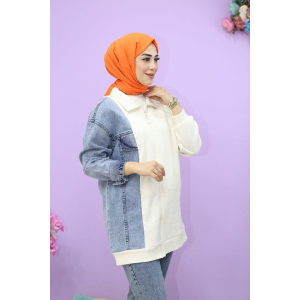 Gacir Denim Kot Detay Fermuarlı Hırka Tunik Tunik Fiyatı