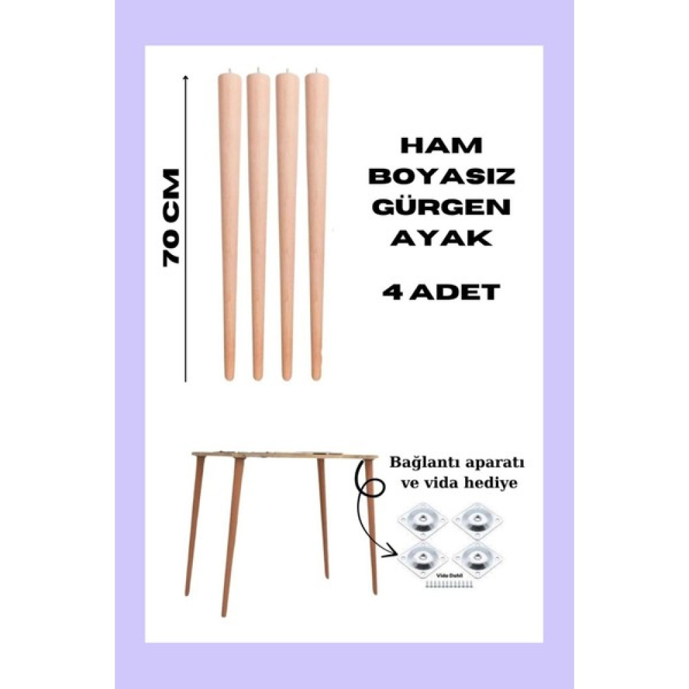 Gada Grup 70 cm Ham Gürgen Masa Ayak (Ahşap Konik Ayak) Oto Boyaları Fiyatı