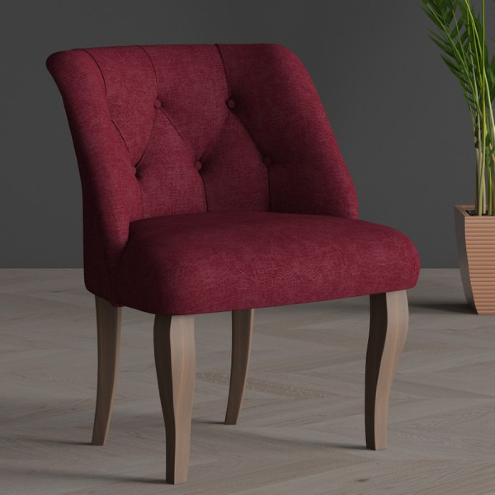 Gadahome Klasik Tekli Balkon Ofis ve Cafe Berjeri (Ceviz Ayaklı) - Bordo Tekli Koltuk & Berjer Fiyatı