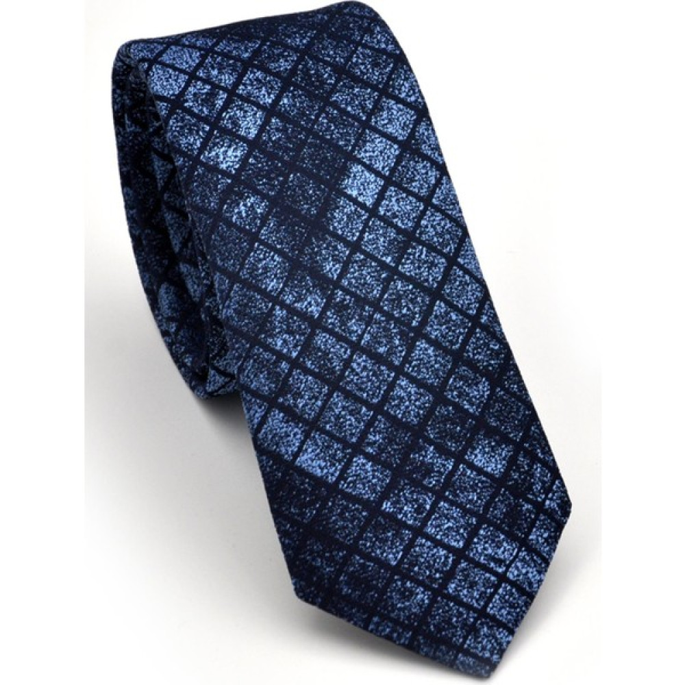 Gaffy Mavi Lacivert Küp Dokuma Kumaş Mendilli Slim Fit Kravat SDK230909 Kravat Fiyatı