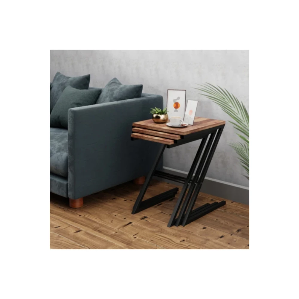 Gaga Mobilya Z - Zigon Sehpa Metal 3Lu Tv Ünitesi / Sehpası Fiyatı