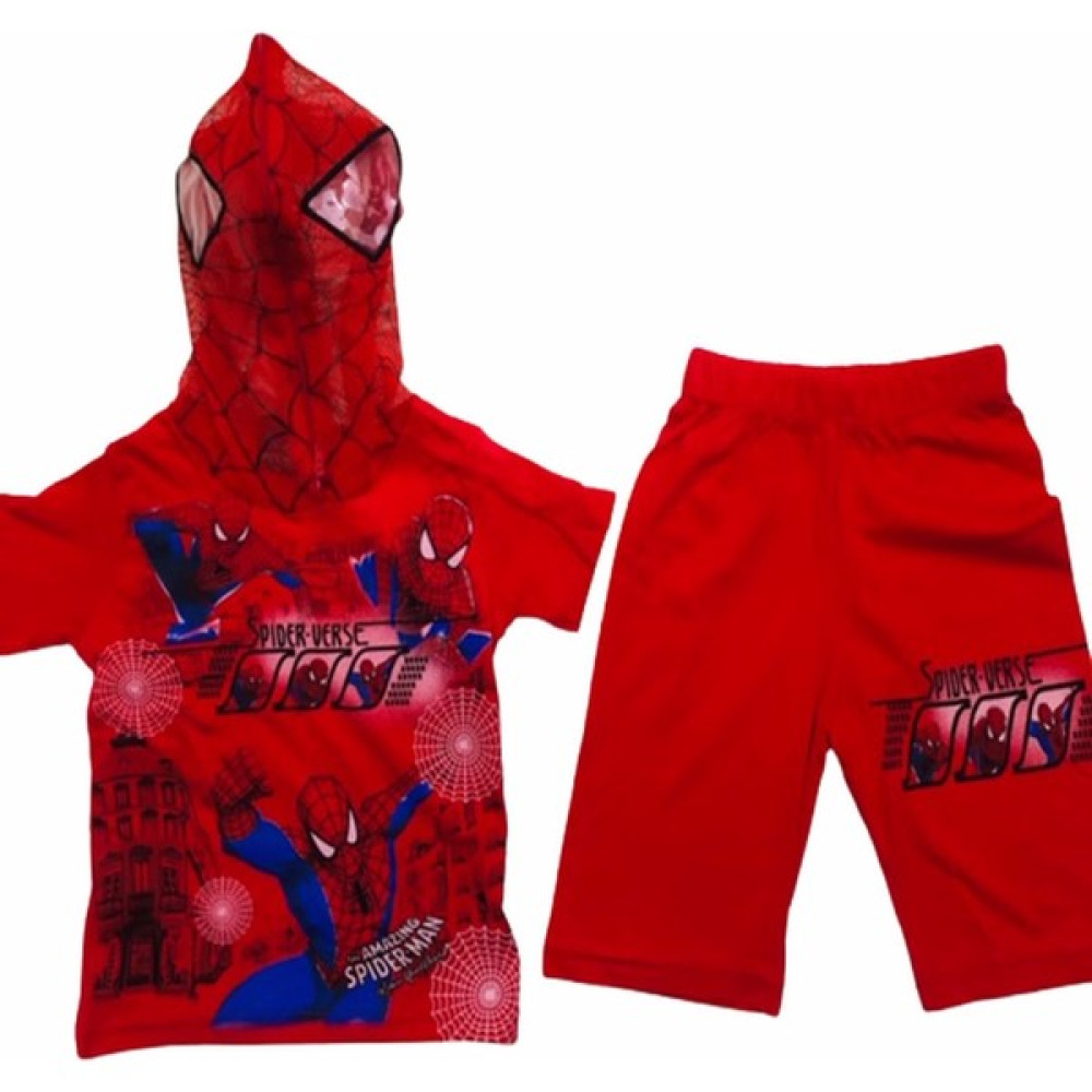 Gaga Örümcek Adam Erkek Çocuk Şort Tshirt Takım Spiderman Kostümü Maskeli (Verse) Erkek Çocuk Giyim Takımı Fiyatı